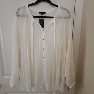 New Lane Bryant Cream Color Sheer Blouse.